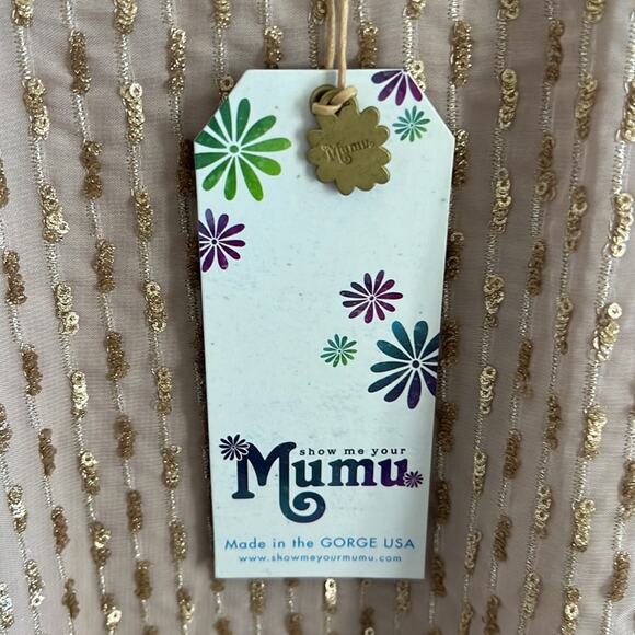 NWT Show Me Your Mumu Demi Dress Sequin Neutral Golden Dress XS - Picture 5 of 7